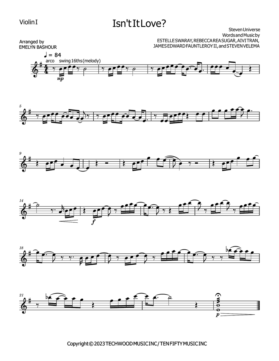 Isn't It Love? Isn't It Love? String Quartet scores gallery preview page 4