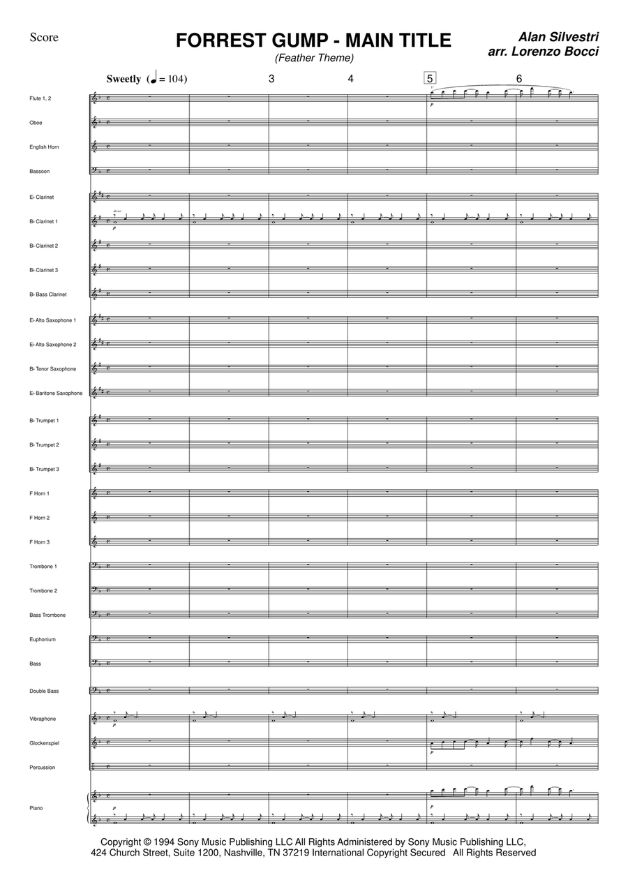 Forrest Gump - Main Title (Feather Theme) Concert Band scores gallery preview page 3