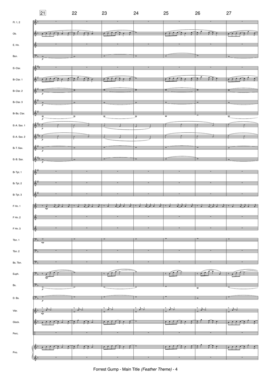 Forrest Gump - Main Title (Feather Theme) Concert Band scores gallery preview page 6