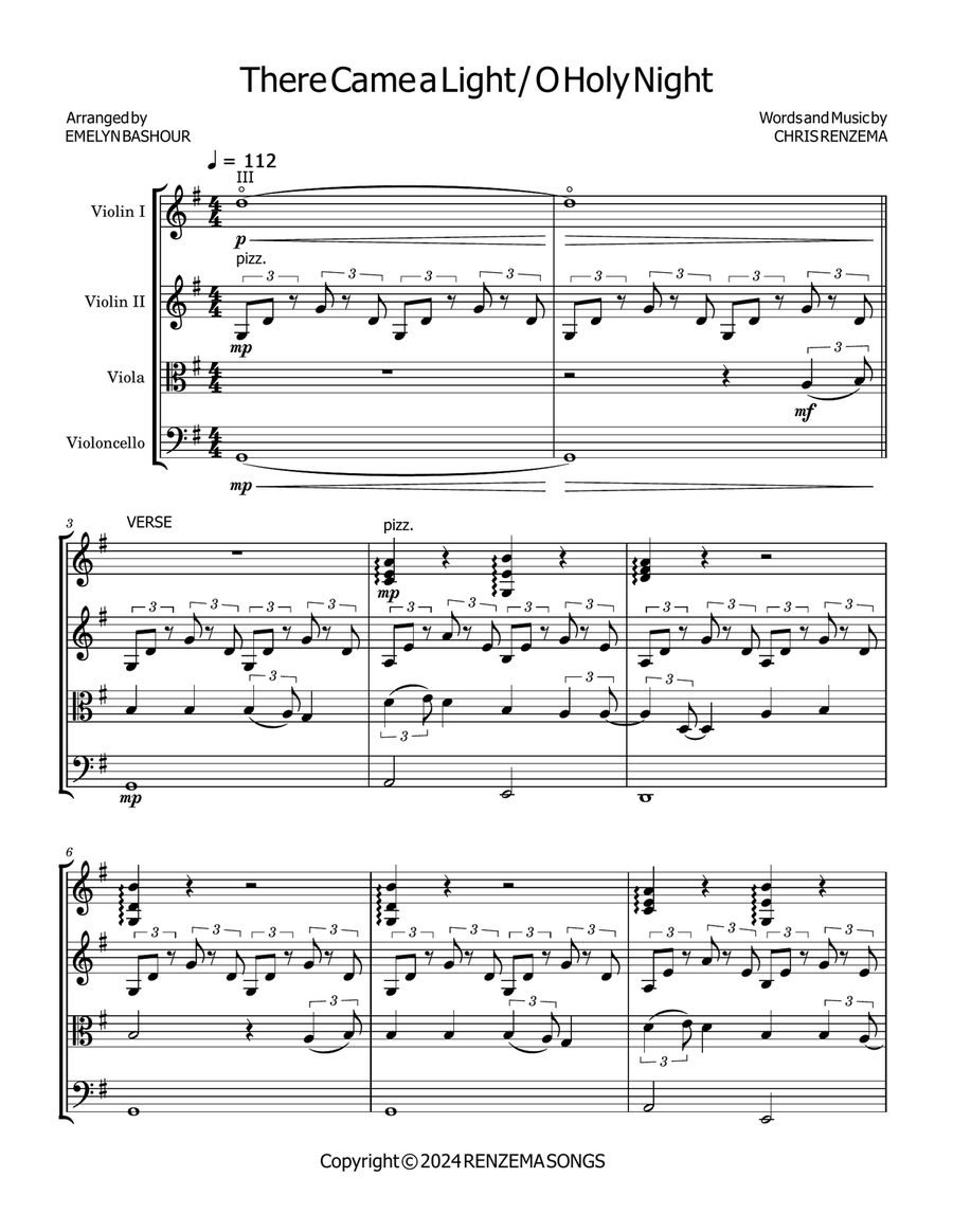 There Came A Light There Came A Light String Quartet scores gallery preview page 1