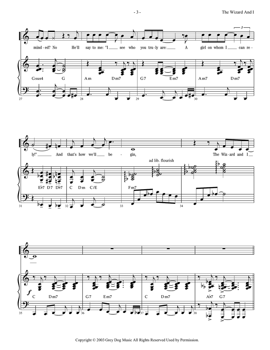 The Wizard And I The Wizard And I Piano, Vocal scores gallery preview page 3
