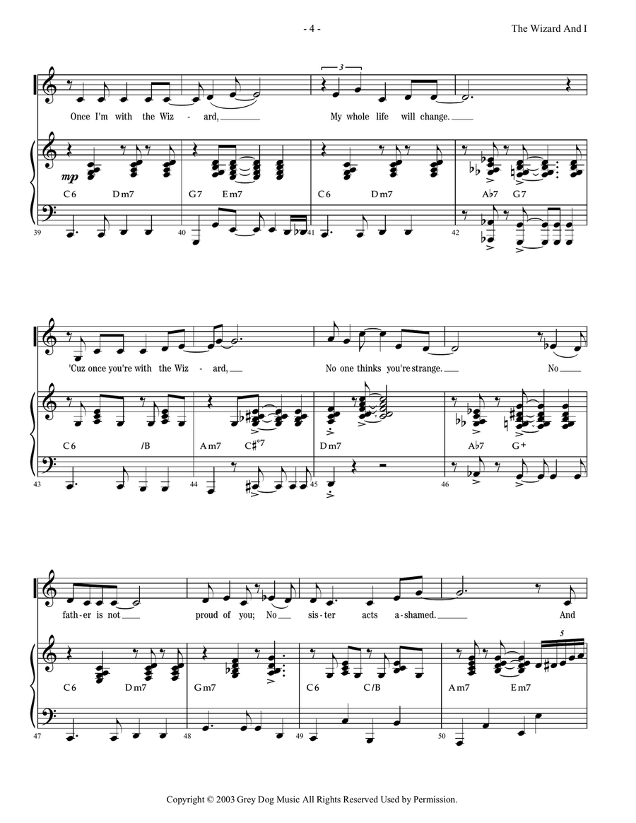 The Wizard And I The Wizard And I Piano, Vocal scores gallery preview page 4