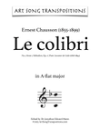 CHAUSSON: Le colibri, Op. 2 no. 7 (transposed to A-flat major)