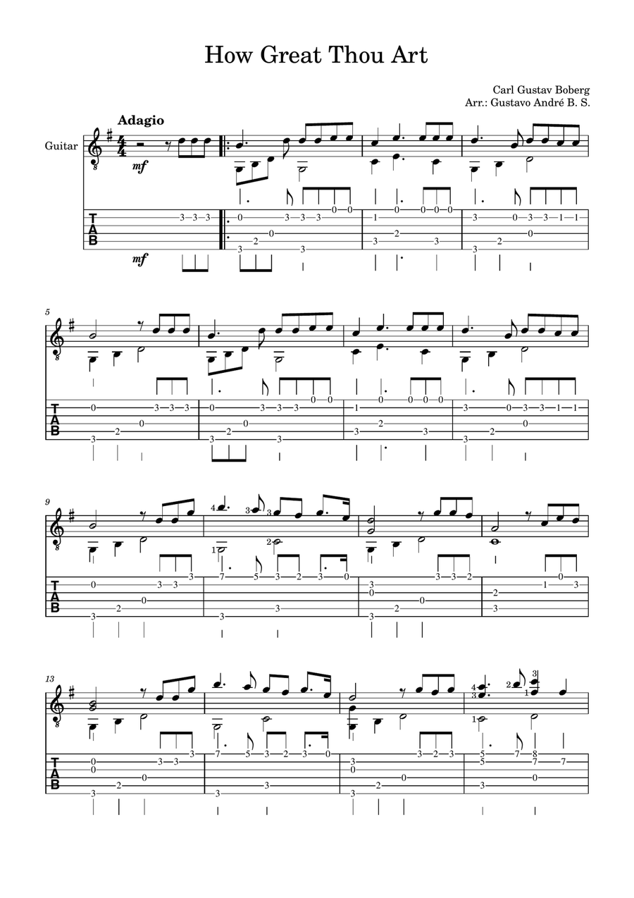 How Great Thou Art How Great Thou Art Acoustic Guitar scores gallery preview page 1