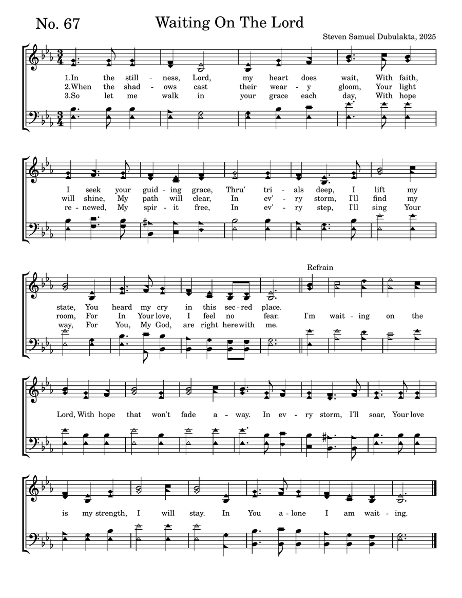 Waiting On The Lord 4-Part scores gallery preview page 1