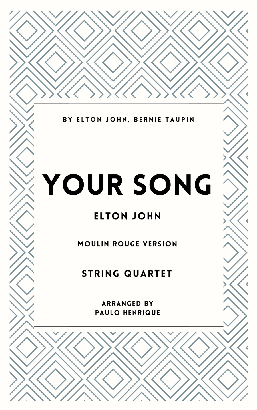 Your Song Your Song String Quartet scores gallery preview page 1