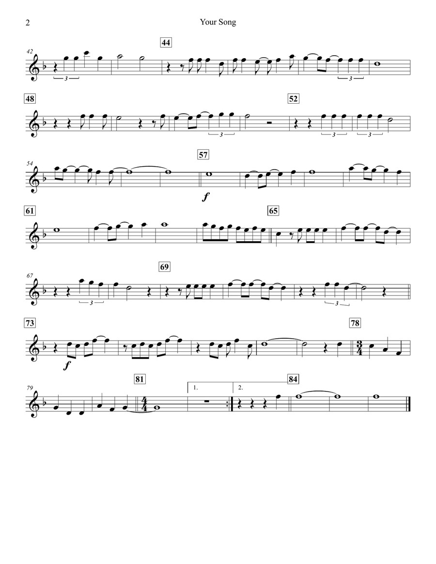 Your Song Your Song String Quartet scores gallery preview page 6