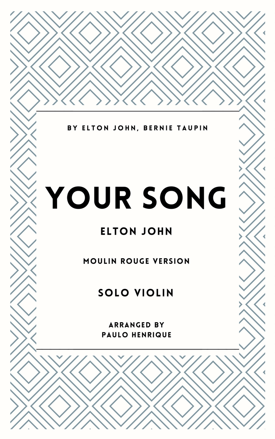 Your Song Violin Solo scores gallery preview page 1
