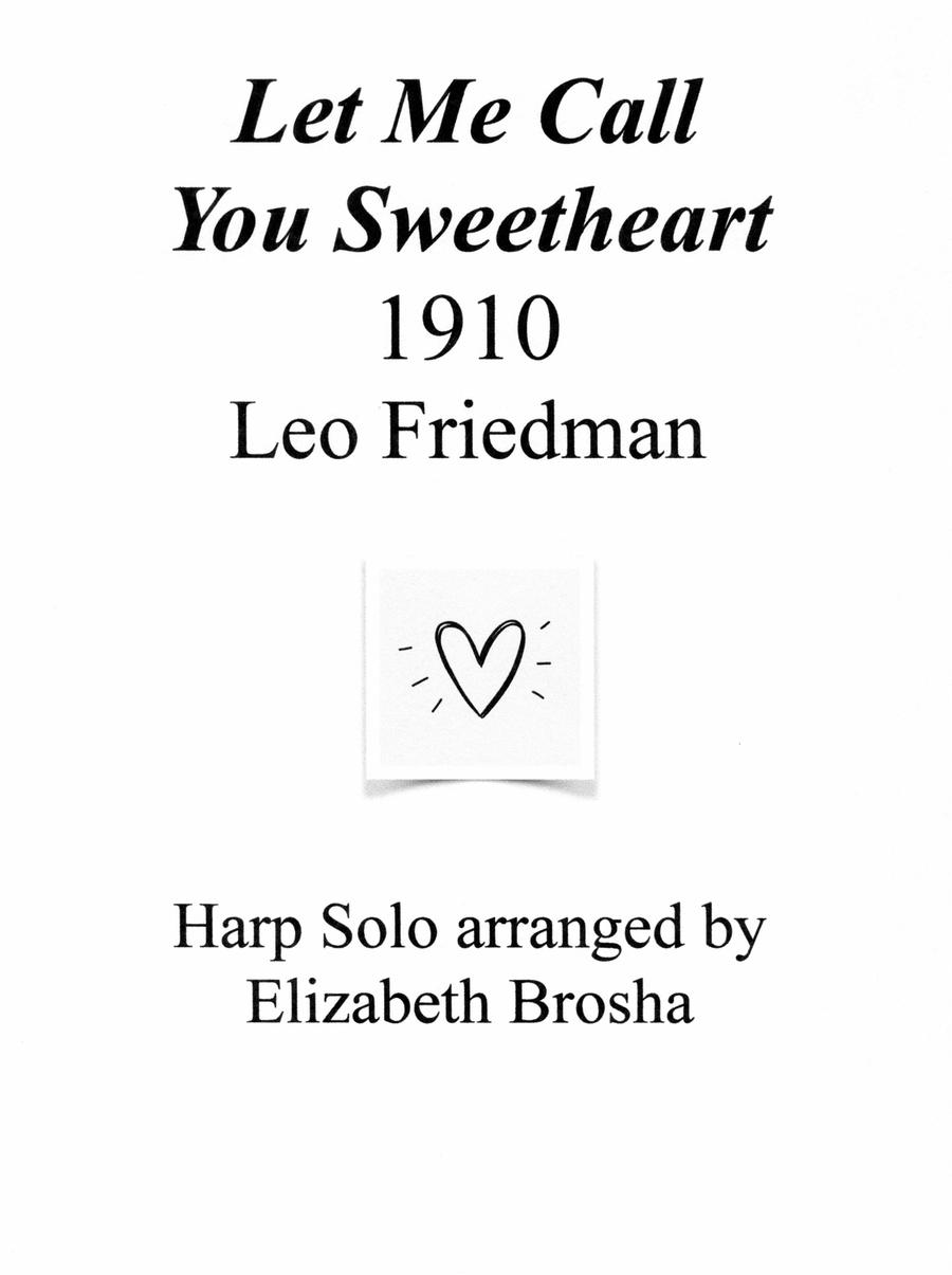 Let Me Call You Sweetheart Celtic Harp scores gallery preview page 1