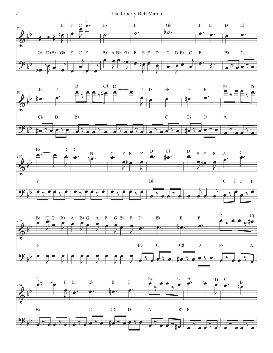 Liberty Bell March for Piano Easy Piano scores gallery preview page 4