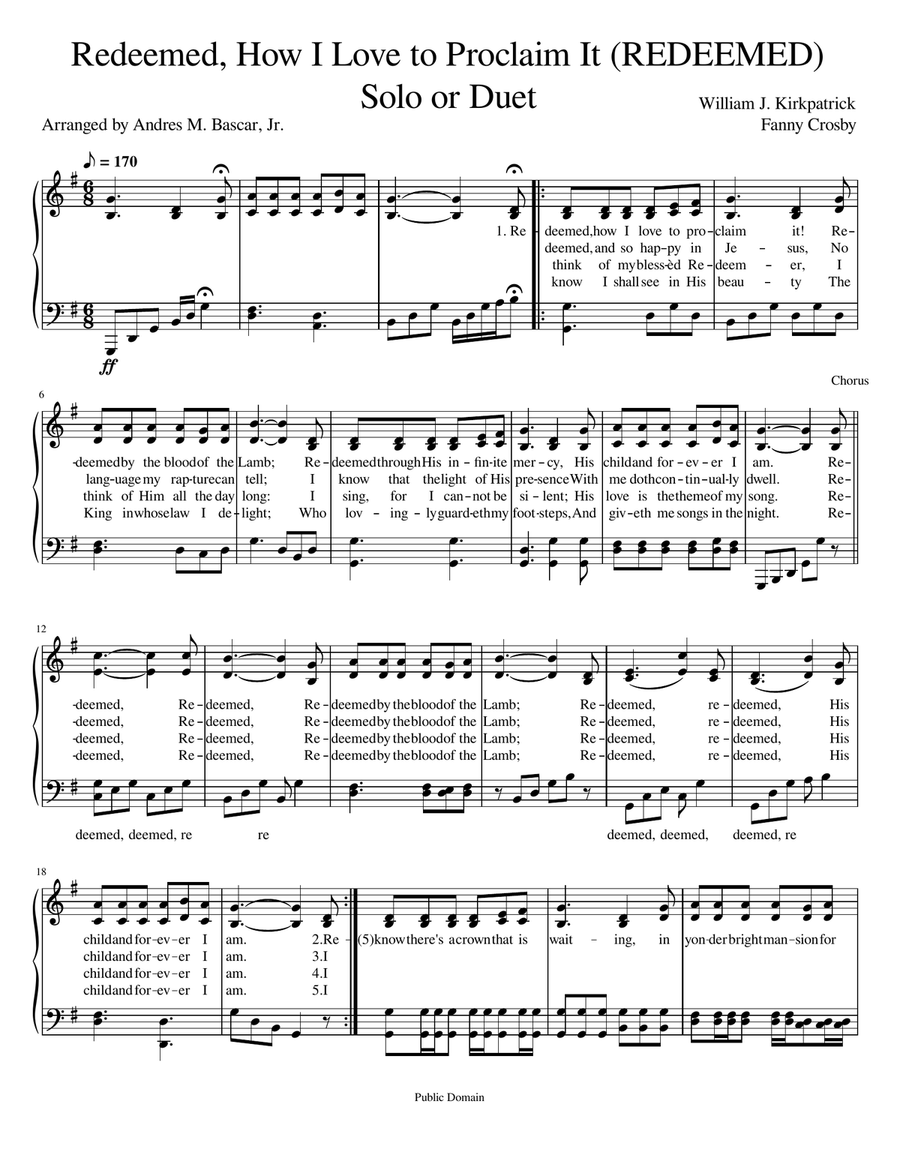 Redeemed Redeemed A Cappella scores gallery preview page 1
