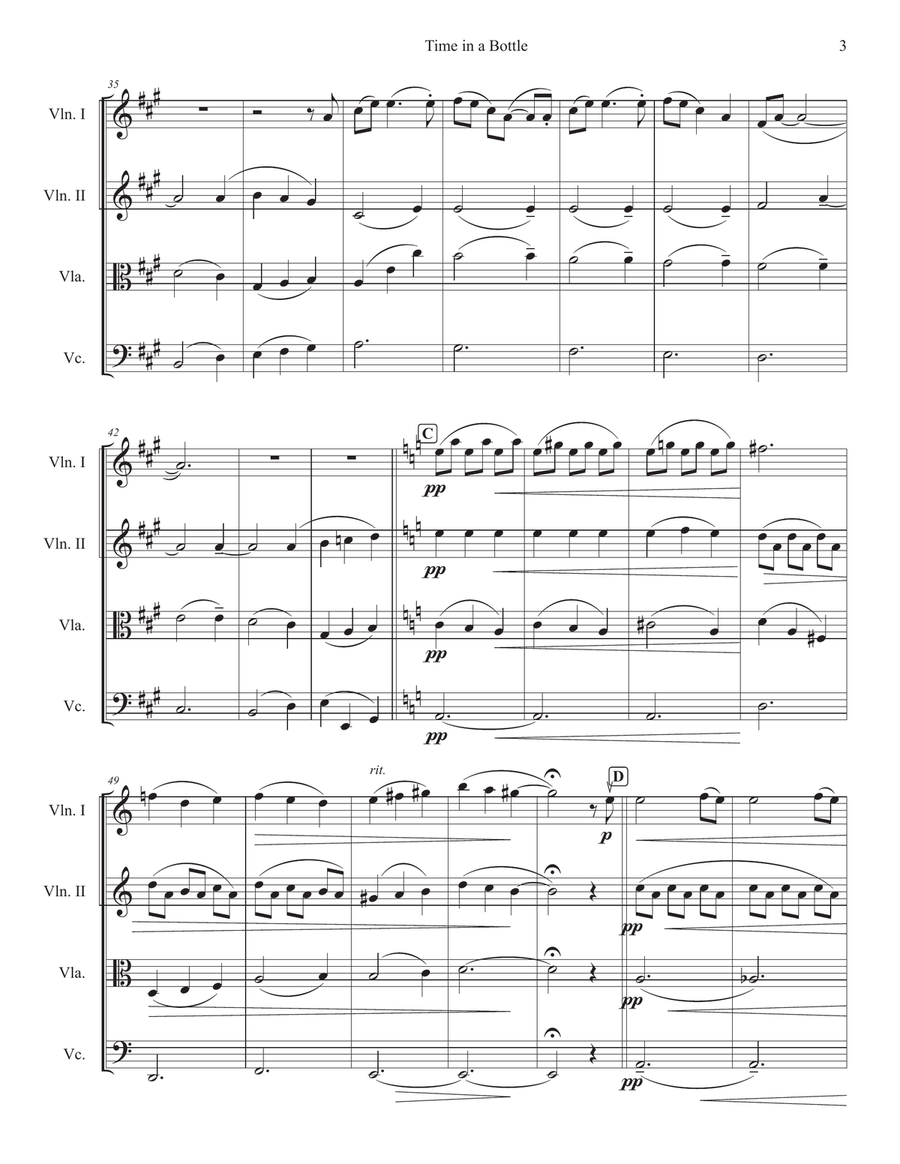 Time In A Bottle Time In A Bottle String Quartet scores gallery preview page 3