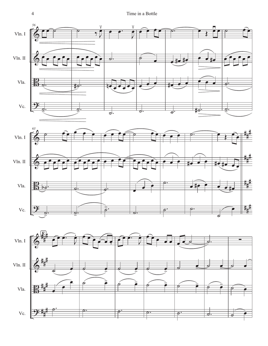 Time In A Bottle Time In A Bottle String Quartet scores gallery preview page 4