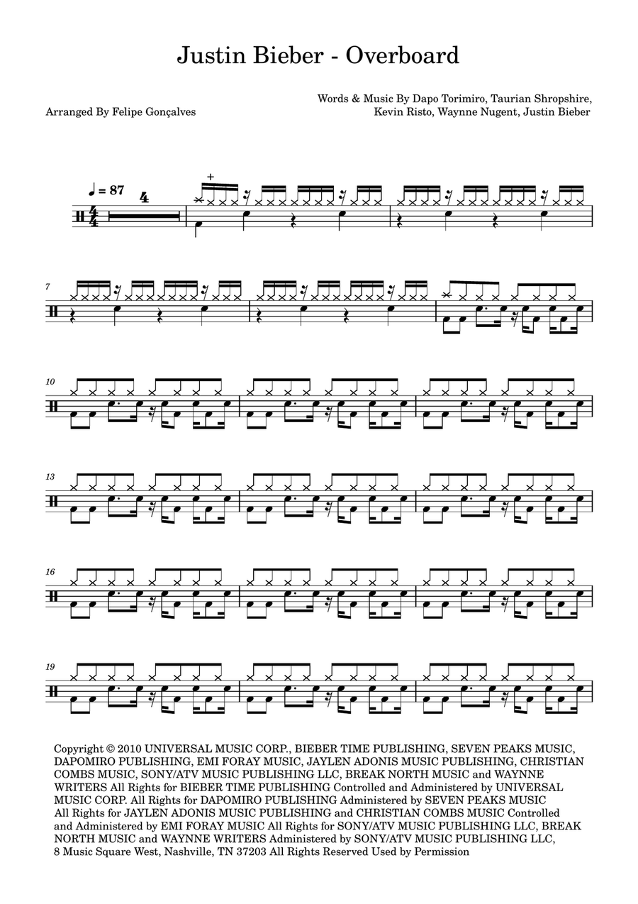 Overboard Overboard Drum Set scores gallery preview page 1
