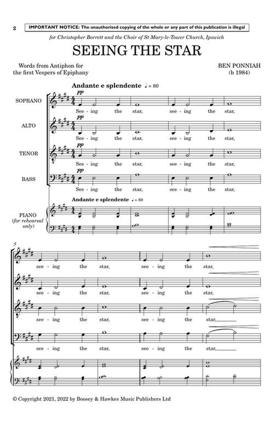 Seeing The Star SSATB - Sheet Music page 4