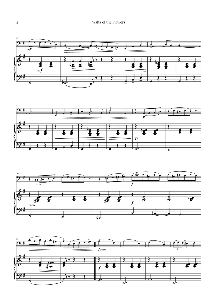 Waltz of the Flowers (Tchaikovsky) | Exquisite Sheet Music Piano scores gallery preview page 2