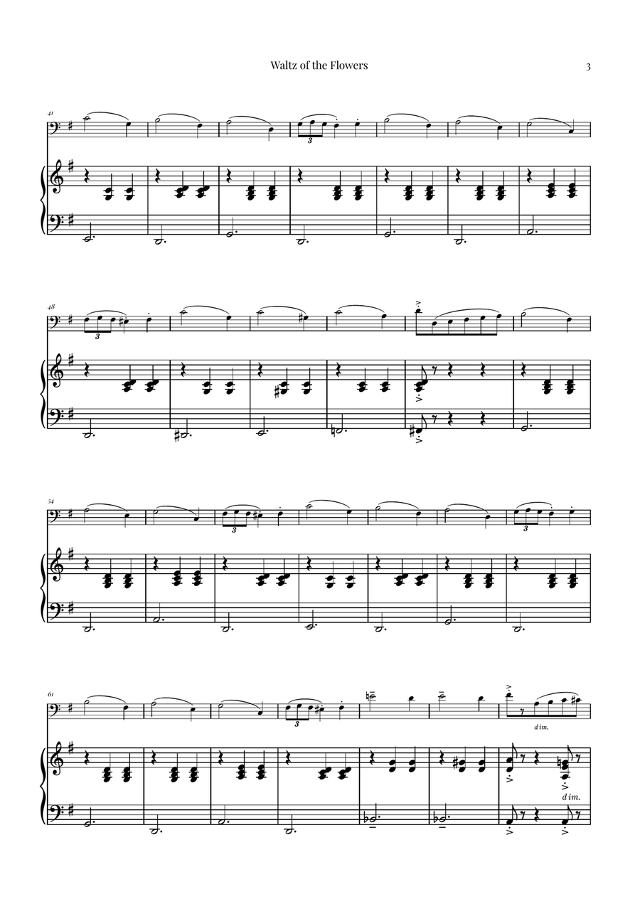 Waltz of the Flowers (Tchaikovsky) | Exquisite Sheet Music Piano scores gallery preview page 3