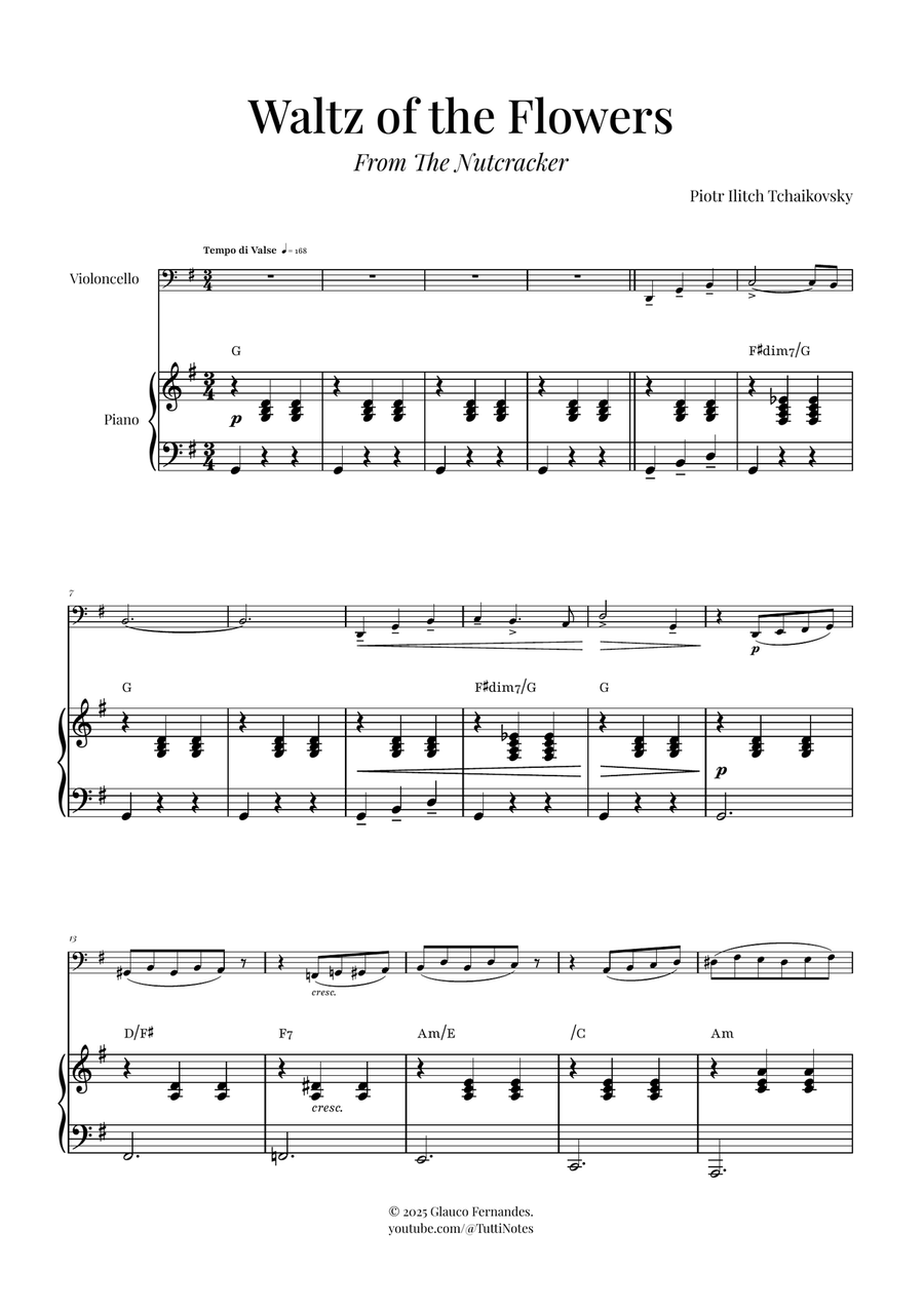 Waltz of the Flowers (Tchaikovsky) | Exquisite Sheet Music Piano scores gallery preview page 1