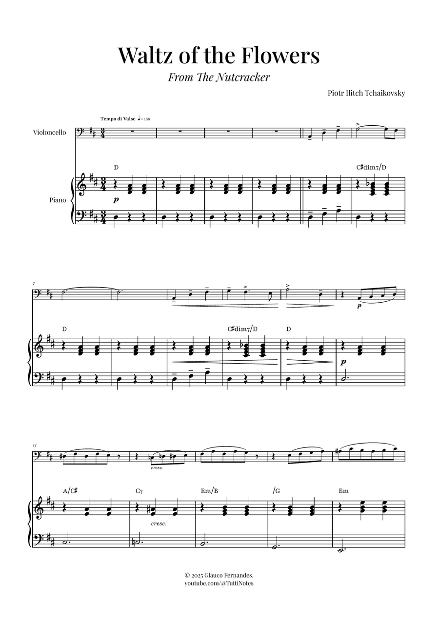 Waltz of the Flowers (Tchaikovsky) | Exquisite Sheet Music Piano scores gallery preview page 1