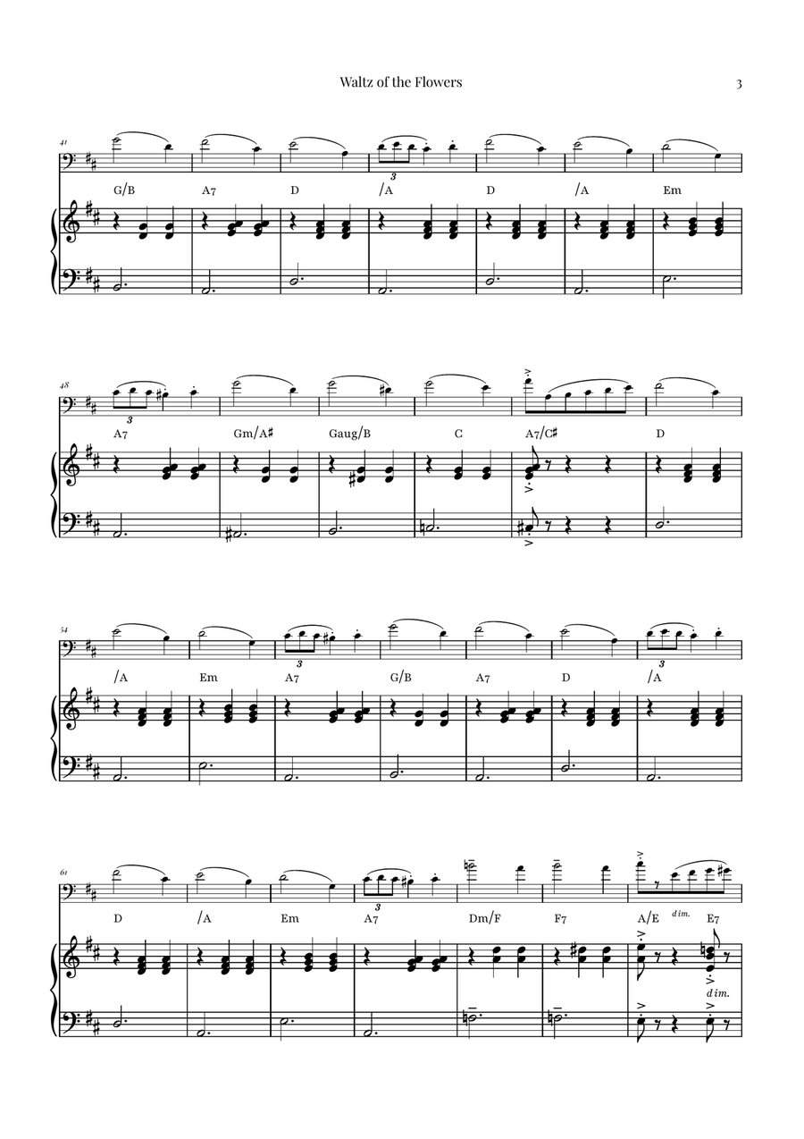 Waltz of the Flowers (Tchaikovsky) | Exquisite Sheet Music Piano scores gallery preview page 3