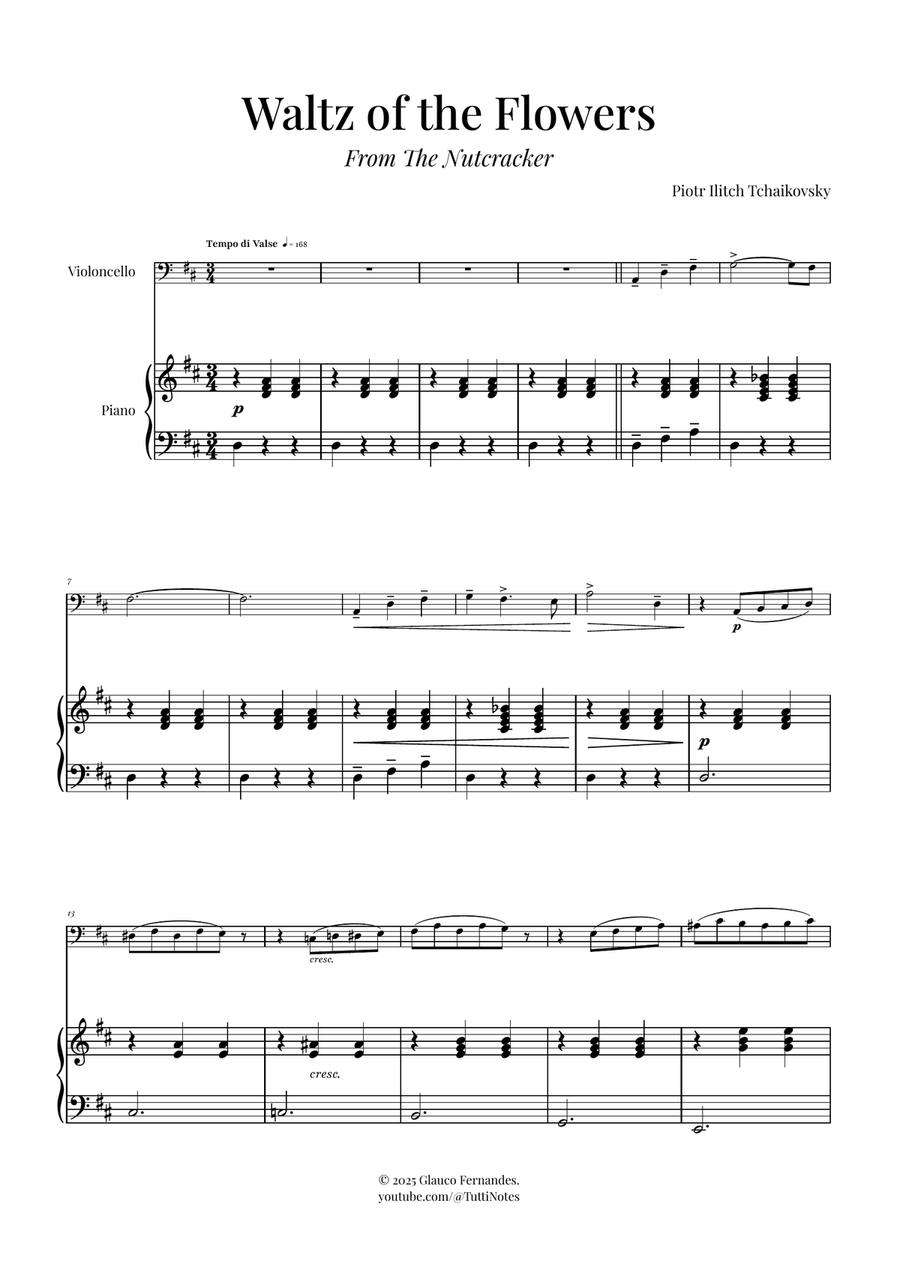 Waltz of the Flowers (Tchaikovsky) | Exquisite Sheet Music Piano scores gallery preview page 1