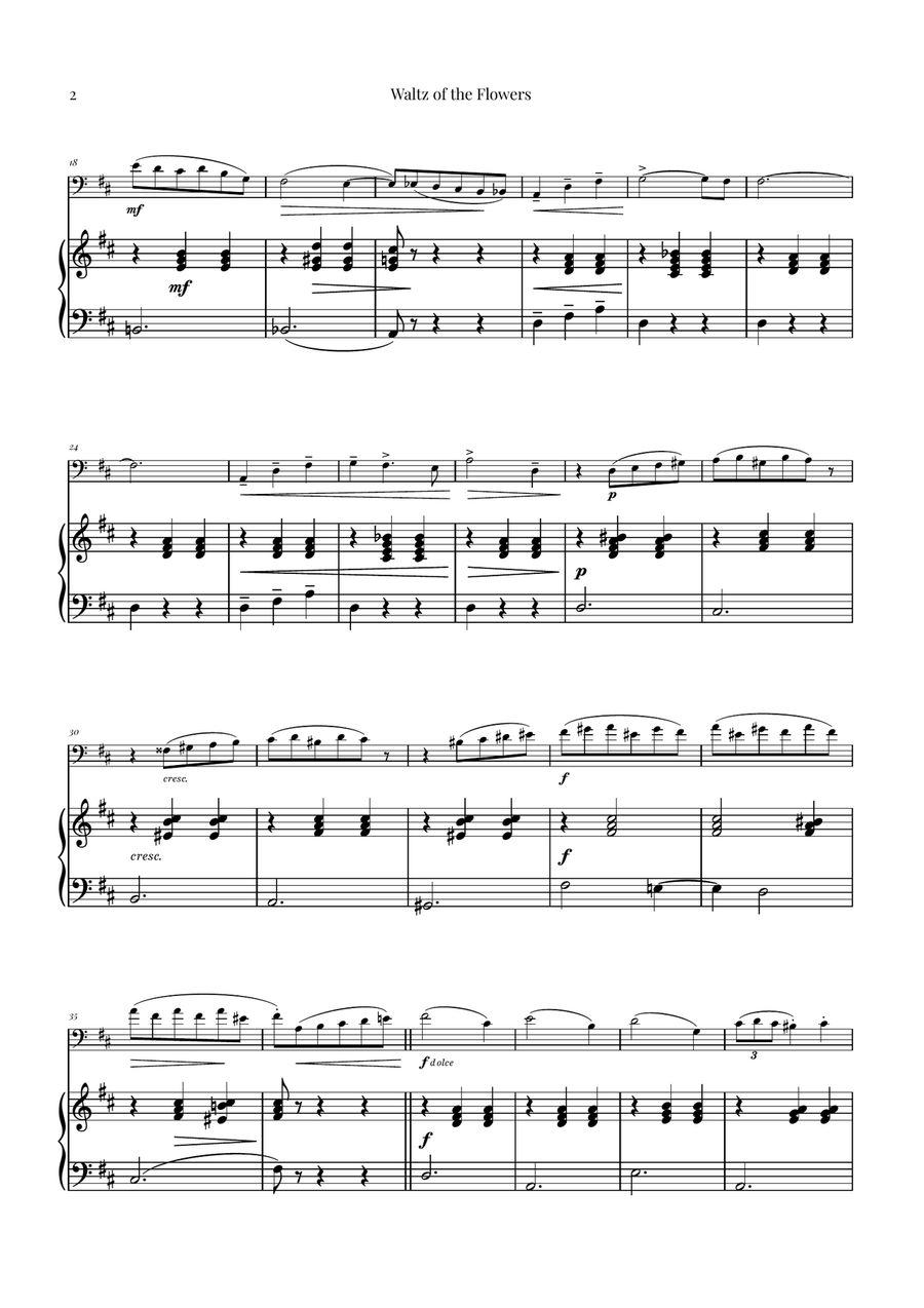 Waltz of the Flowers (Tchaikovsky) | Exquisite Sheet Music Piano scores gallery preview page 2