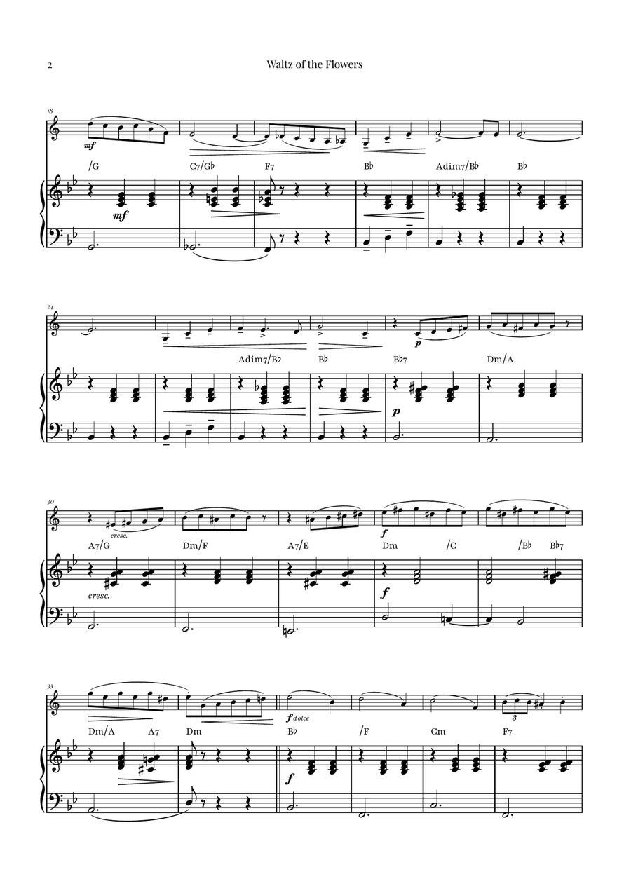 Waltz of the Flowers (Tchaikovsky) | Exquisite Sheet Music B-Flat Clarinet scores gallery preview page 2