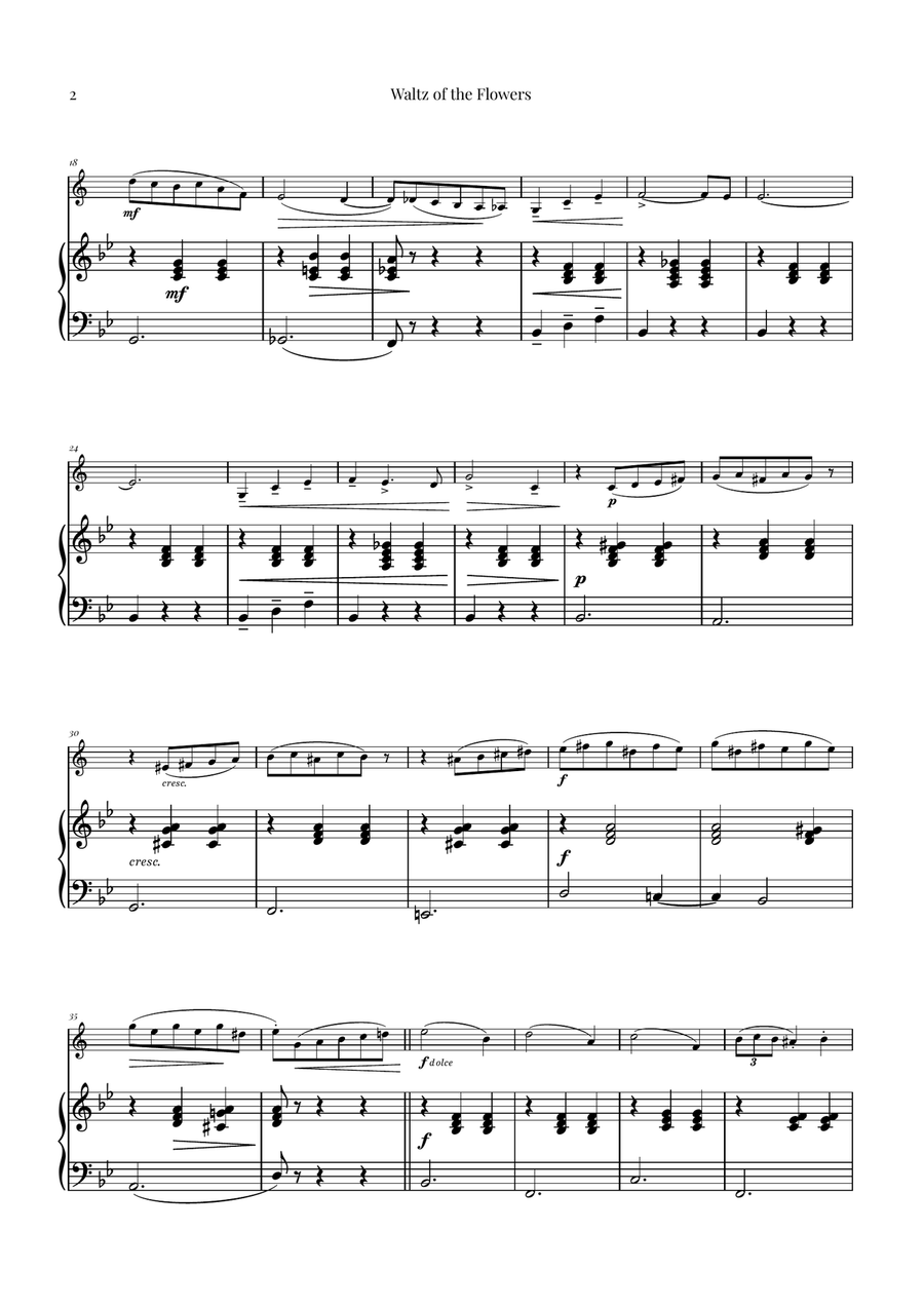 Waltz of the Flowers (Tchaikovsky) | Exquisite Sheet Music B-Flat Clarinet scores gallery preview page 2