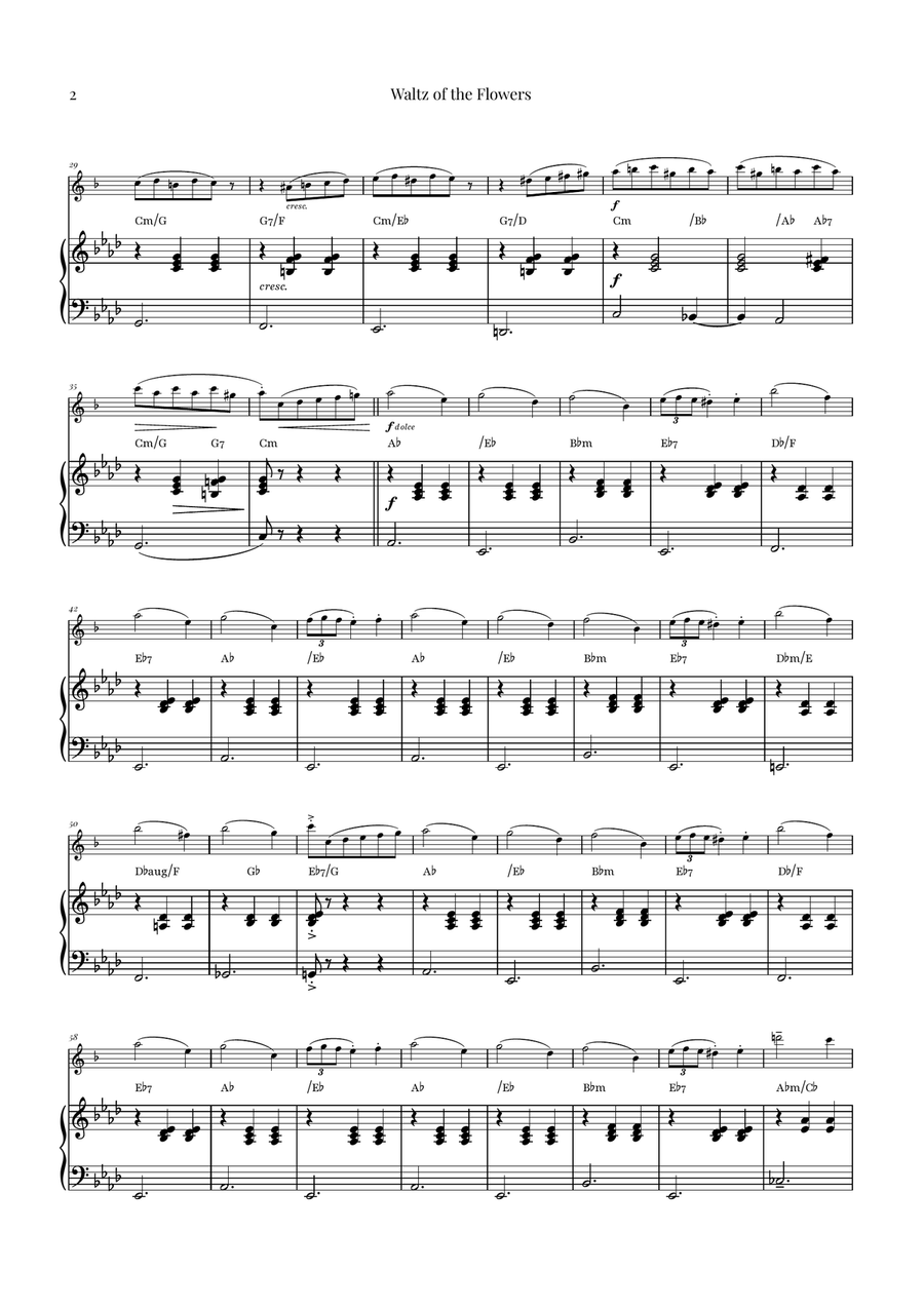Waltz of the Flowers (Tchaikovsky) | Exquisite Sheet Music Alto Saxophone scores gallery preview page 2