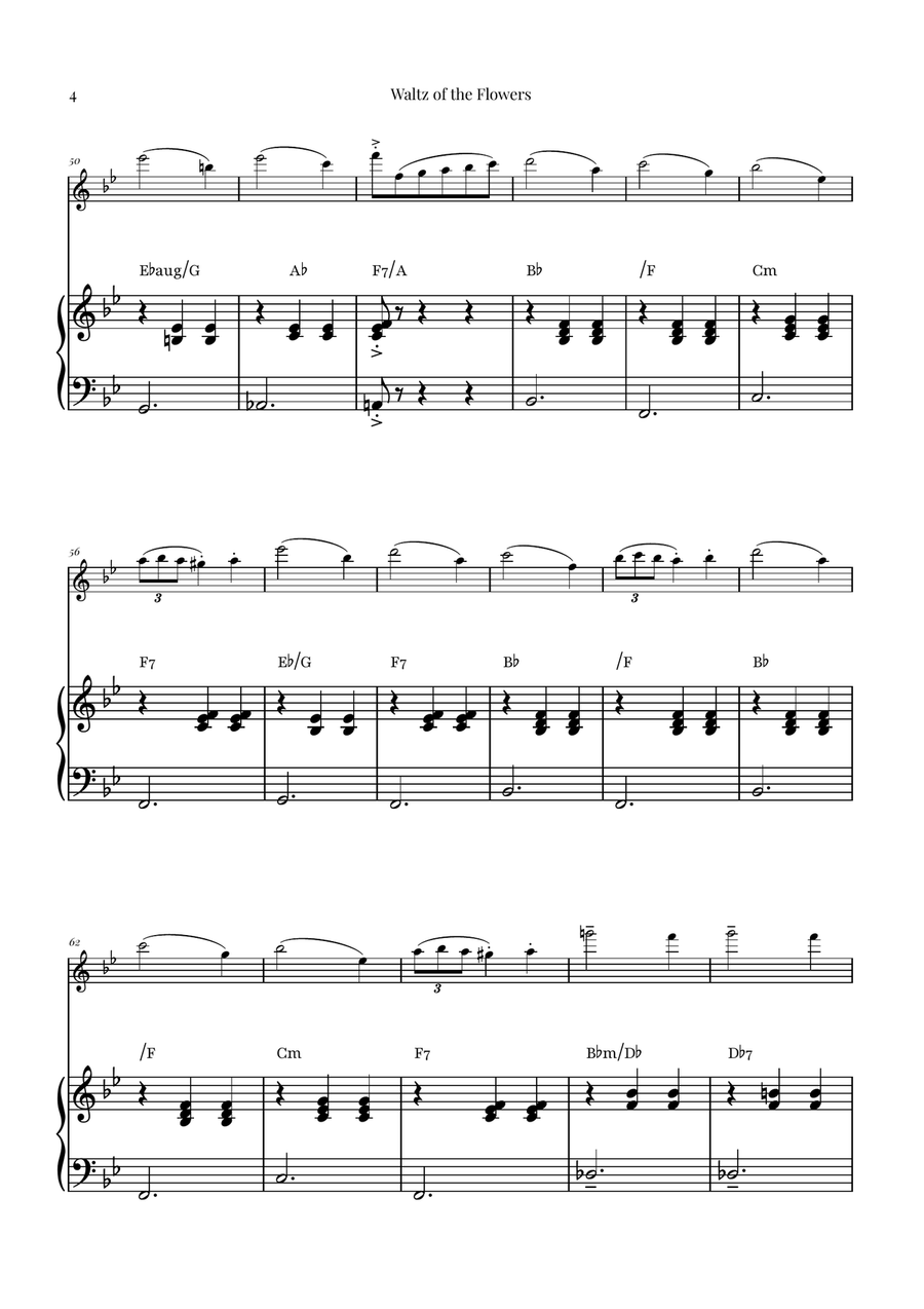 Waltz of the Flowers (Tchaikovsky) | Exquisite Sheet Music Flute Solo scores gallery preview page 4