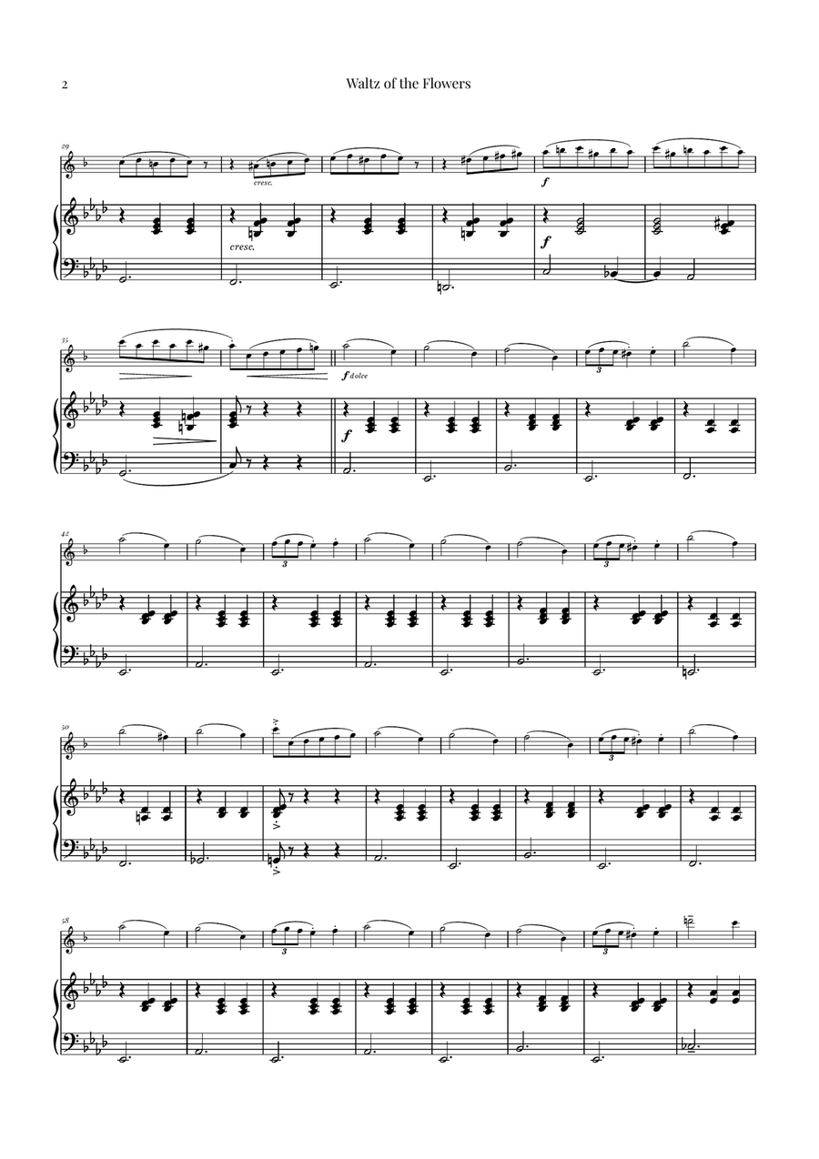 Waltz of the Flowers (Tchaikovsky) | Exquisite Sheet Music Alto Saxophone scores gallery preview page 2