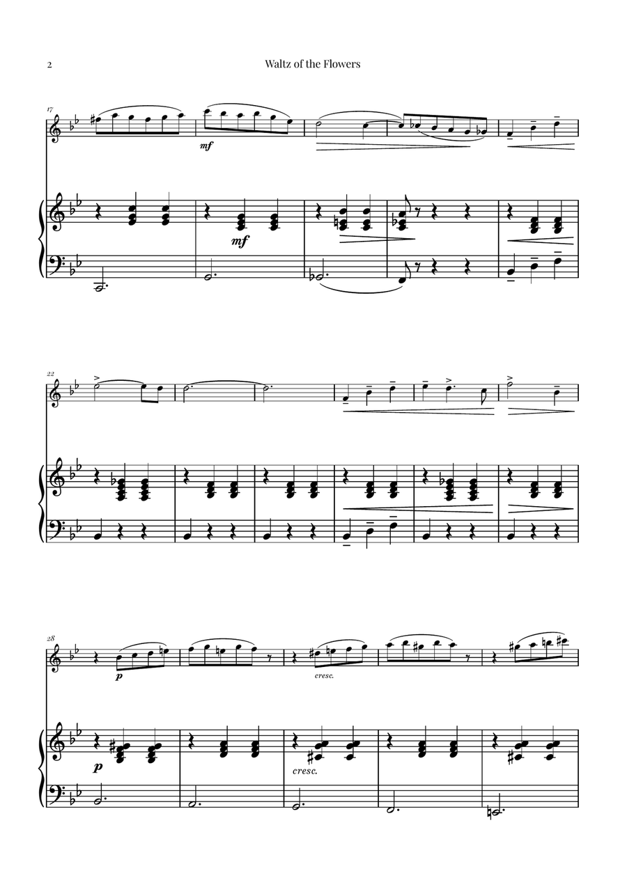 Waltz of the Flowers (Tchaikovsky) | Exquisite Sheet Music Flute Solo scores gallery preview page 2