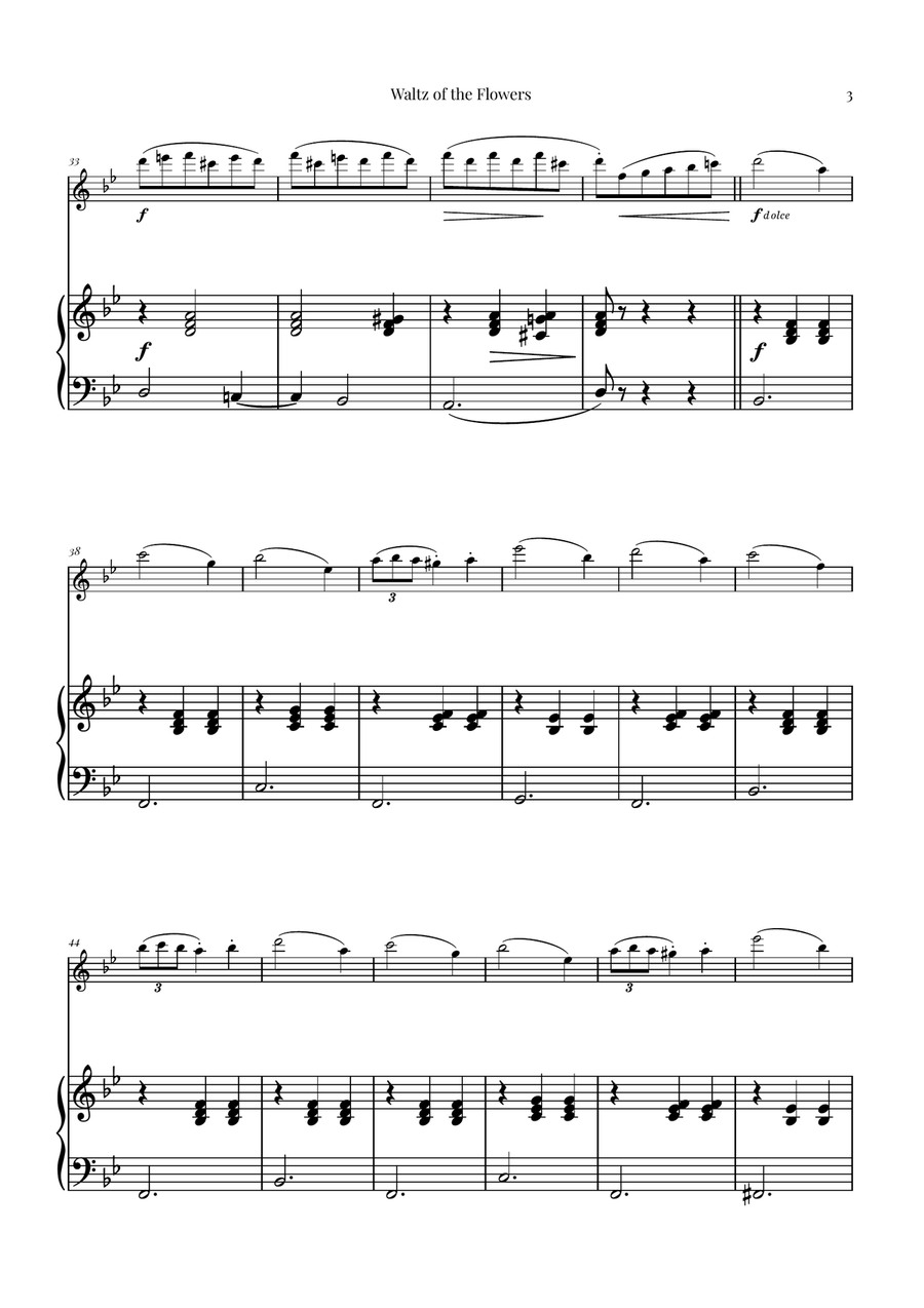 Waltz of the Flowers (Tchaikovsky) | Exquisite Sheet Music Flute Solo scores gallery preview page 3