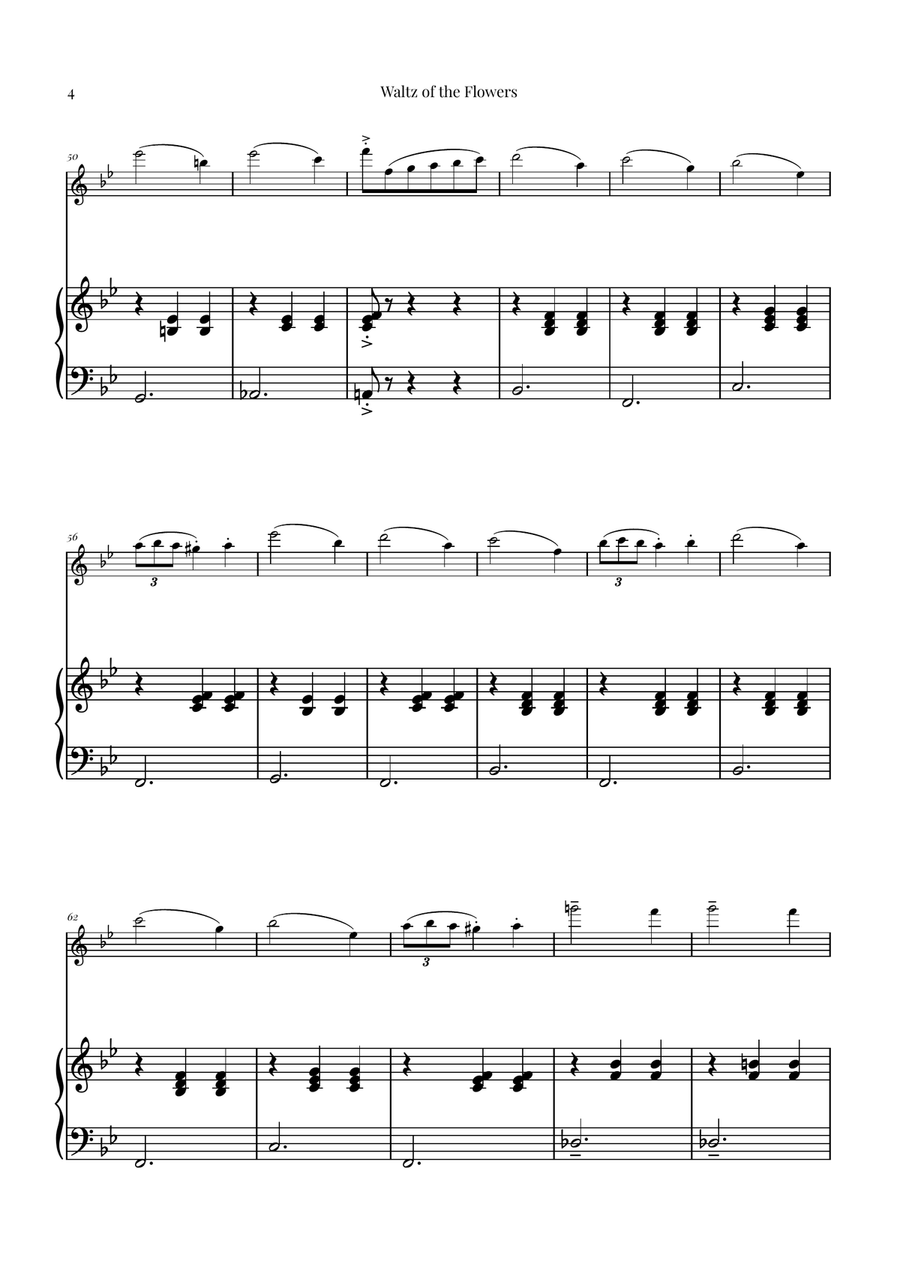 Waltz of the Flowers (Tchaikovsky) | Exquisite Sheet Music Flute Solo scores gallery preview page 4