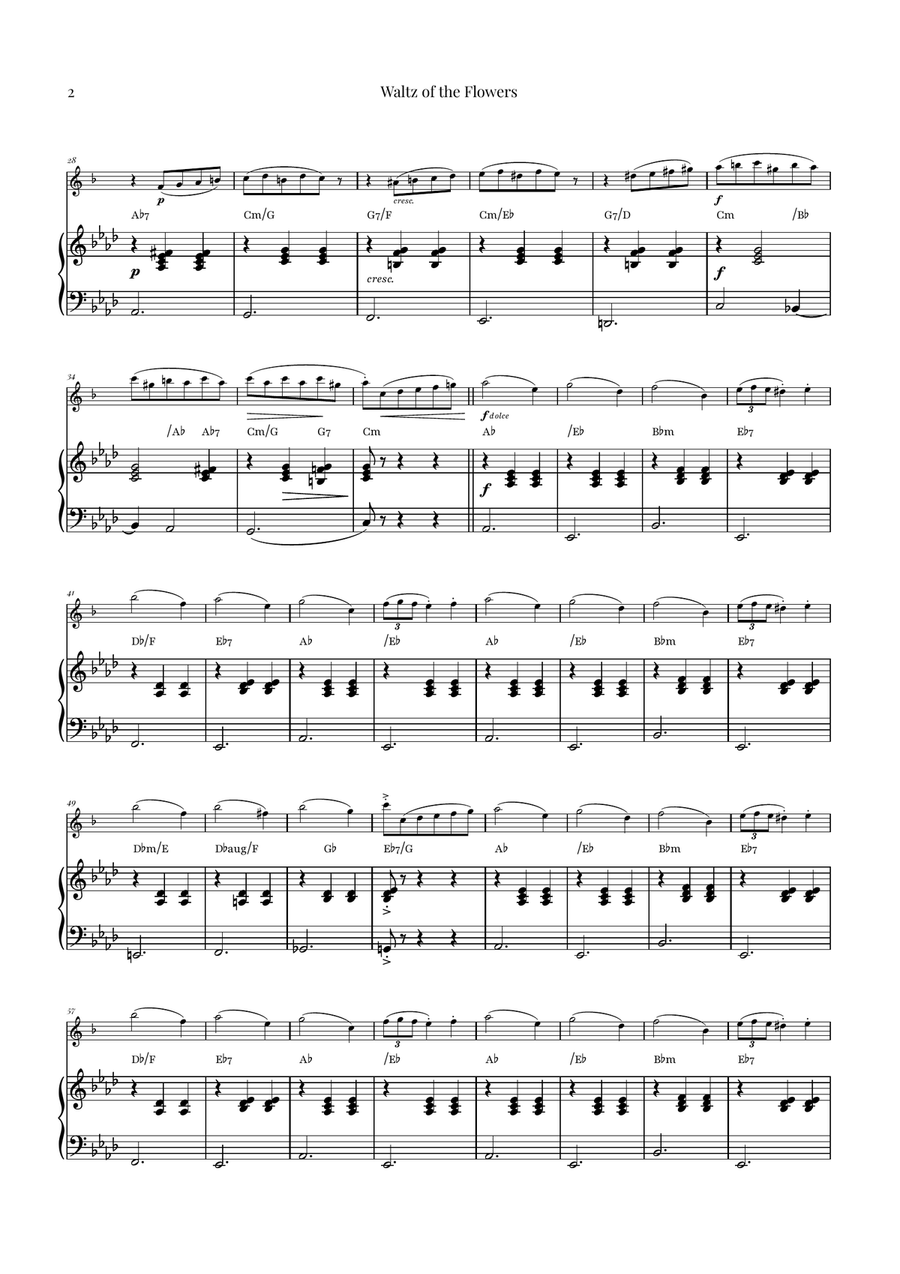 Waltz of the Flowers (Tchaikovsky) | Exquisite Sheet Music Baritone Saxophone scores gallery preview page 2