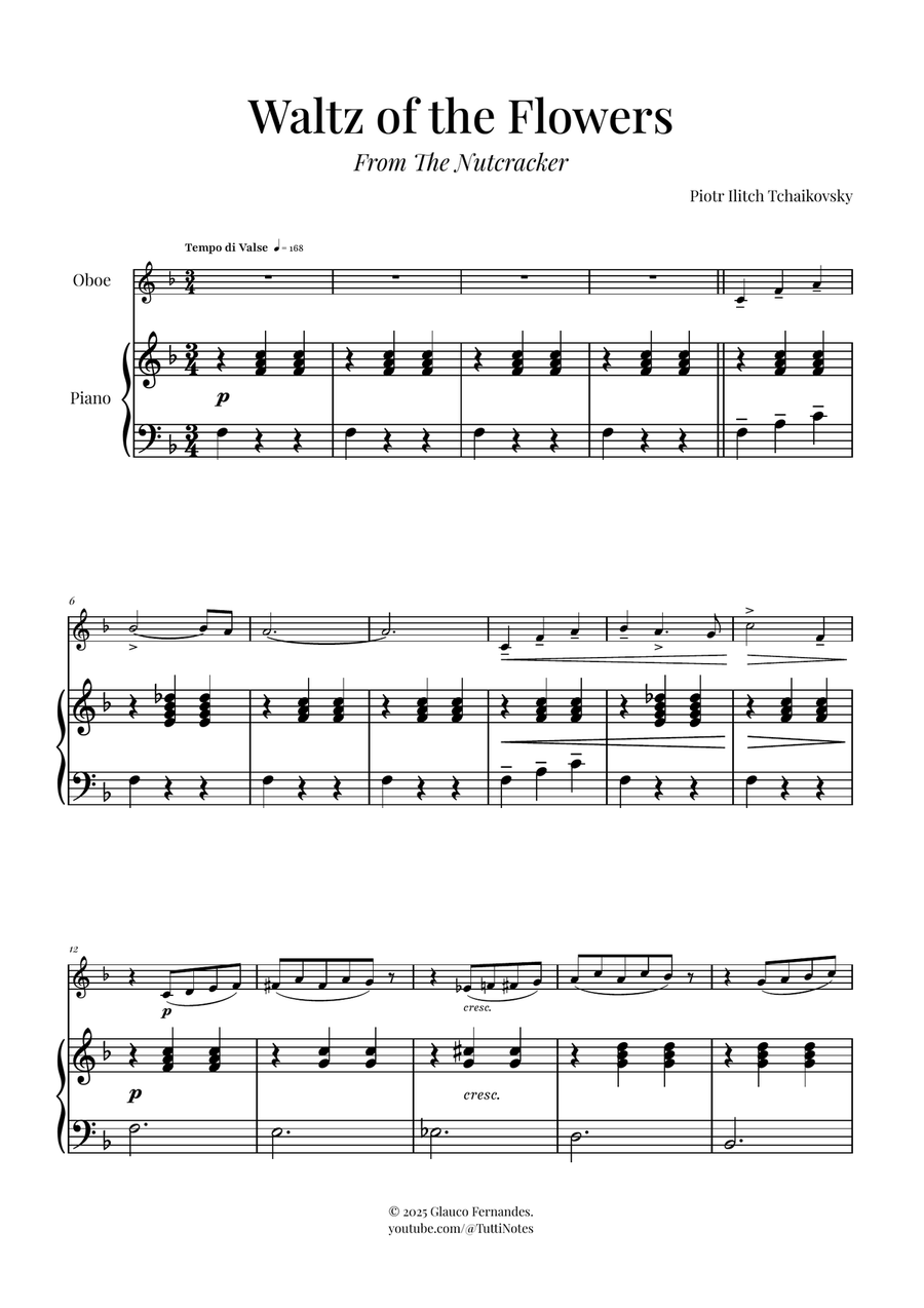 Waltz of the Flowers (Tchaikovsky) | Exquisite Sheet Music Piano scores gallery preview page 1