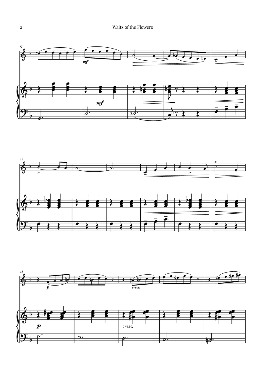 Waltz of the Flowers (Tchaikovsky) | Exquisite Sheet Music Piano scores gallery preview page 2