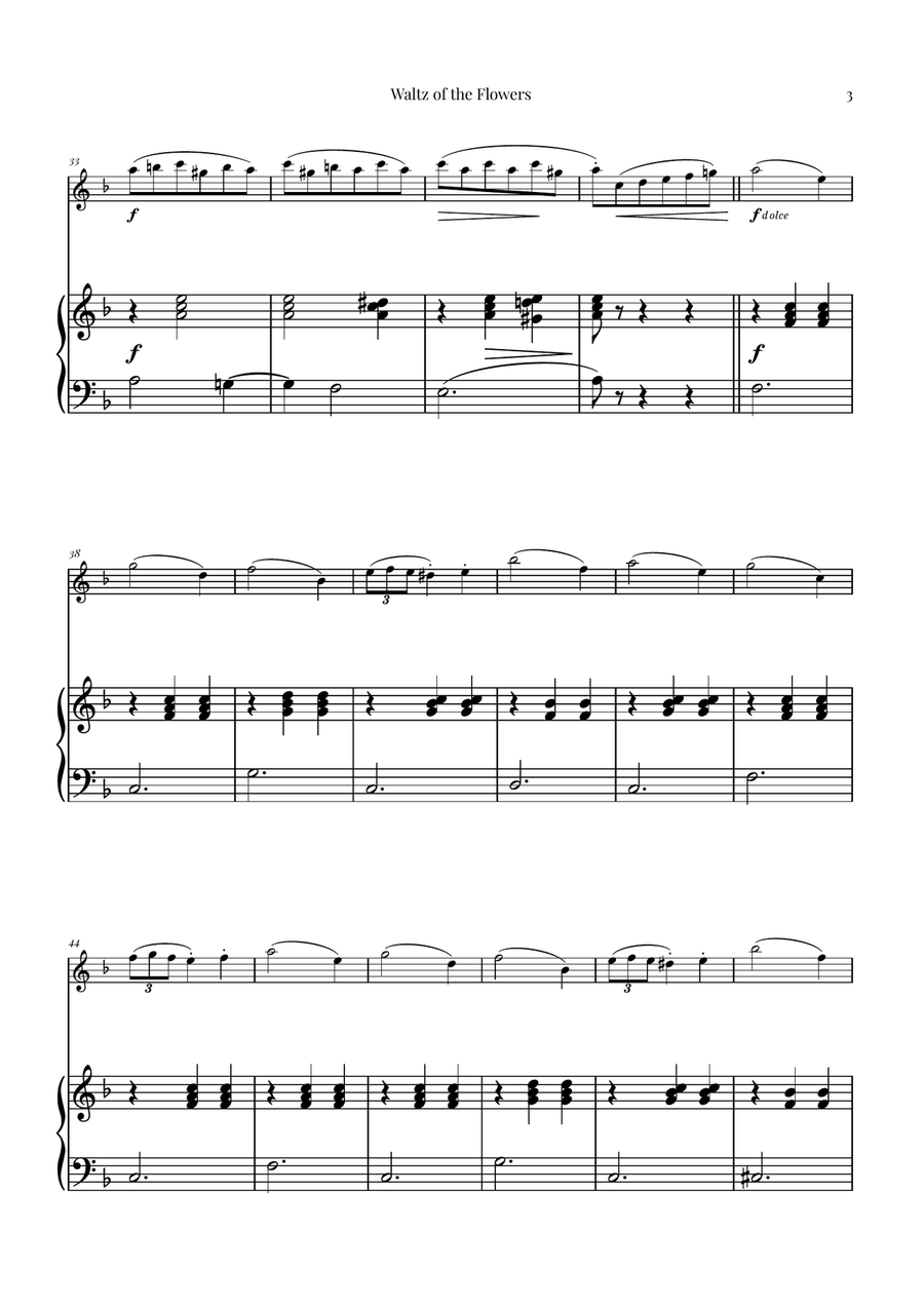 Waltz of the Flowers (Tchaikovsky) | Exquisite Sheet Music Piano scores gallery preview page 3