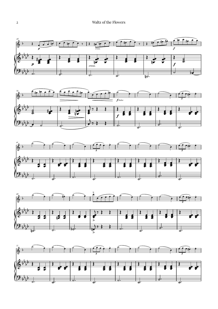 Waltz of the Flowers (Tchaikovsky) | Exquisite Sheet Music Baritone Saxophone scores gallery preview page 2