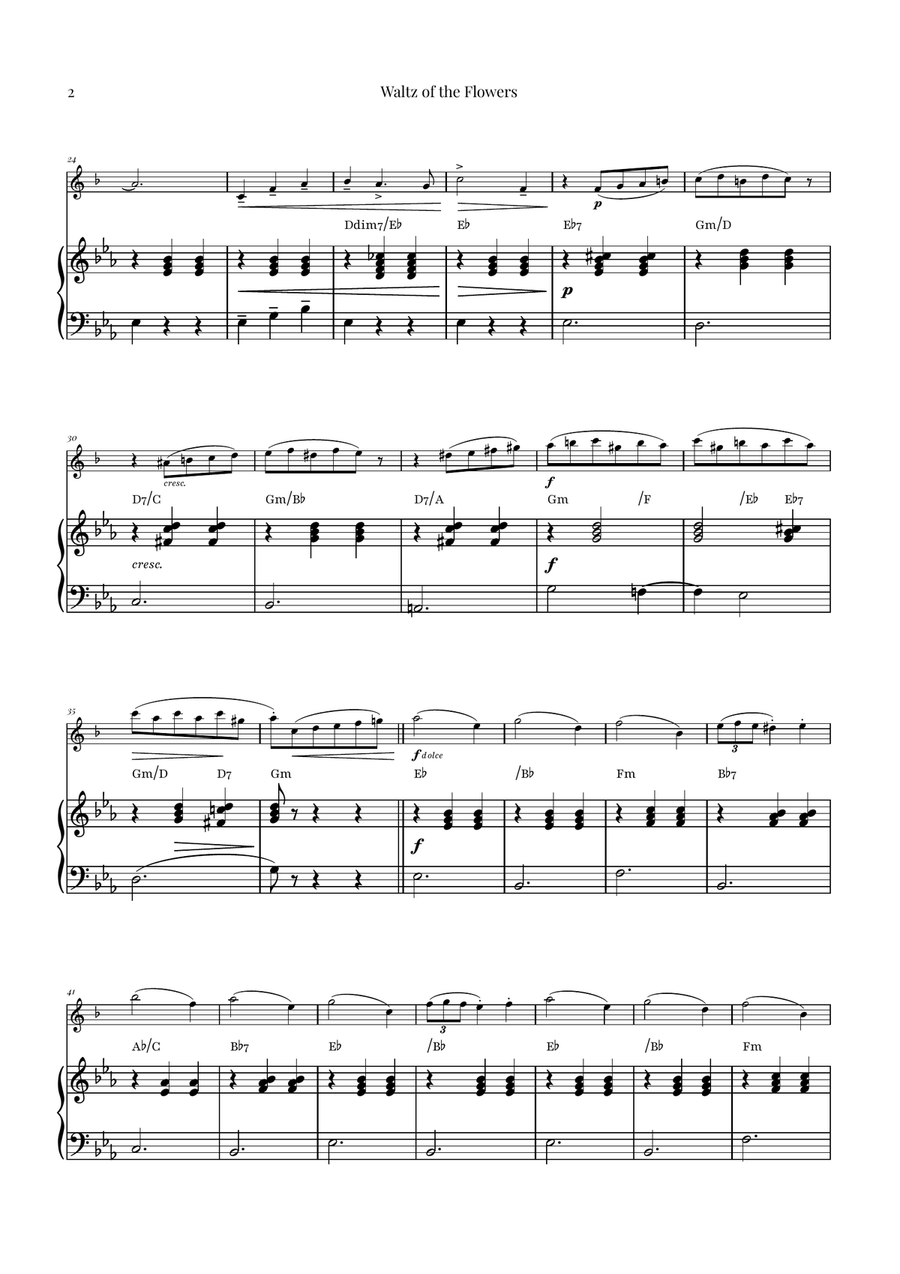 Waltz of the Flowers (Tchaikovsky) | Exquisite Sheet Music Soprano Saxophone scores gallery preview page 2