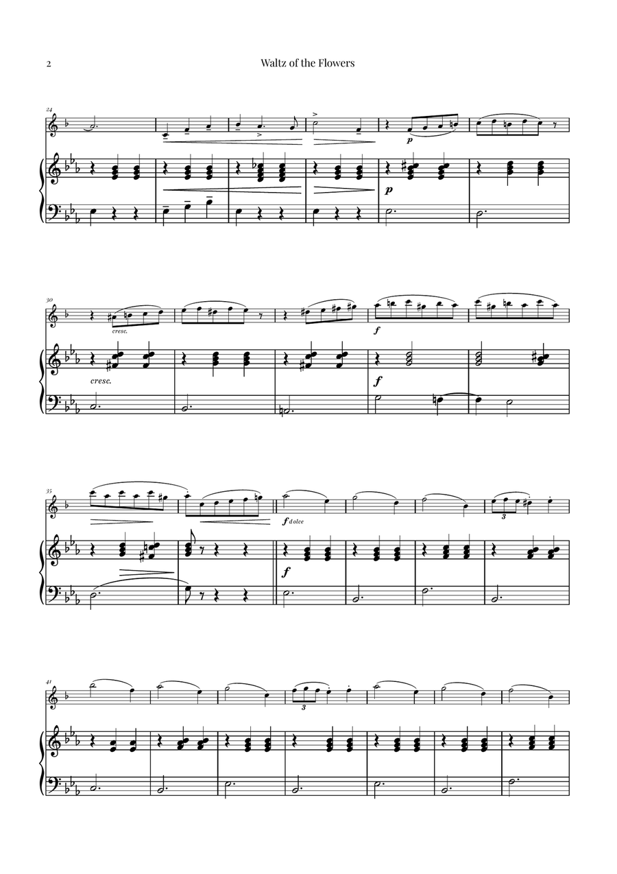 Waltz of the Flowers (Tchaikovsky) | Exquisite Sheet Music Soprano Saxophone scores gallery preview page 2