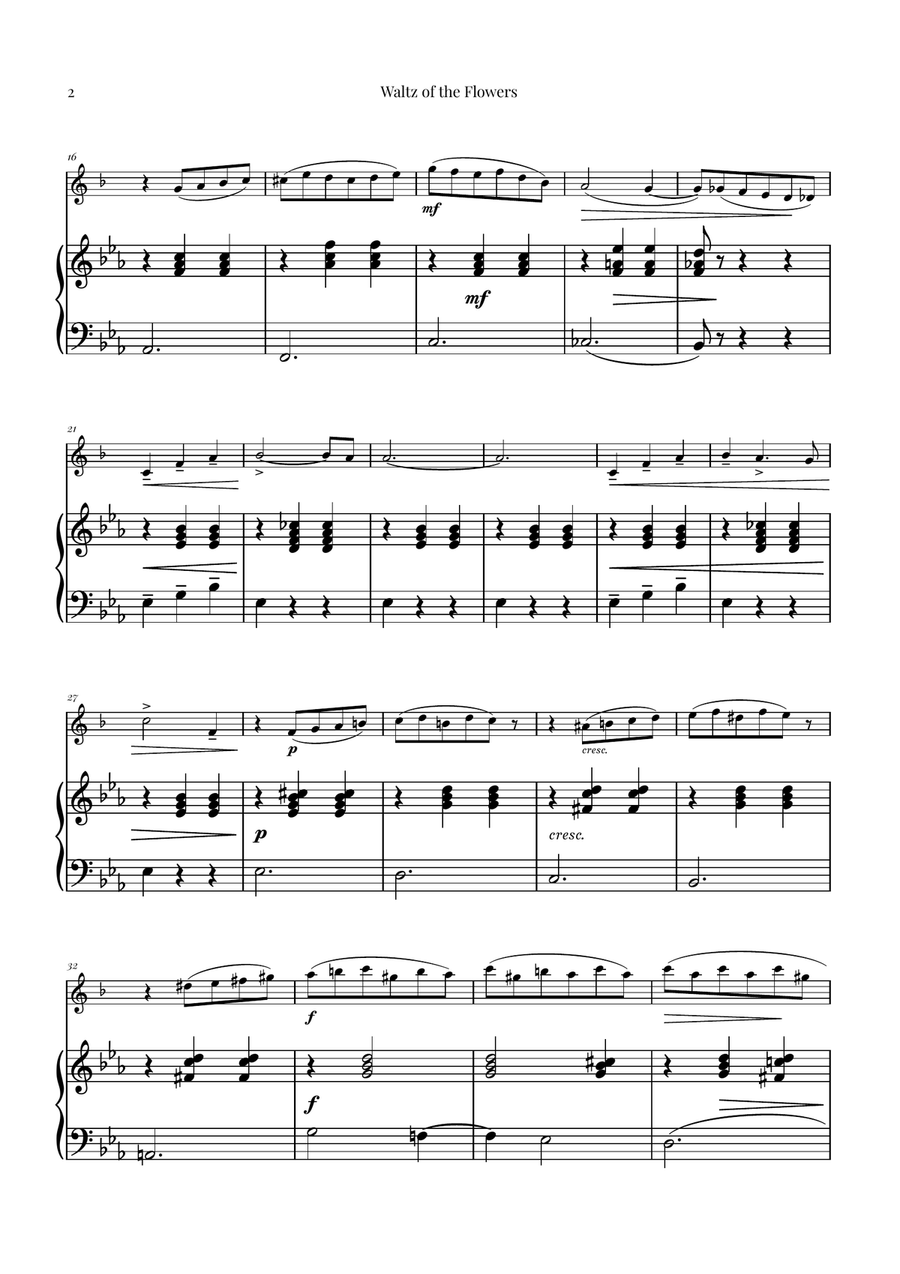 Waltz of the Flowers (Tchaikovsky) | Exquisite Sheet Music Tenor Saxophone scores gallery preview page 2