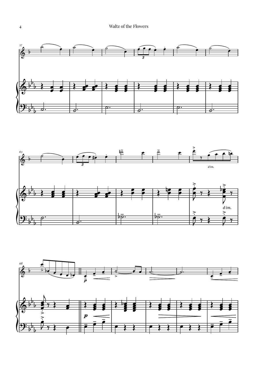 Waltz of the Flowers (Tchaikovsky) | Exquisite Sheet Music Tenor Saxophone scores gallery preview page 4