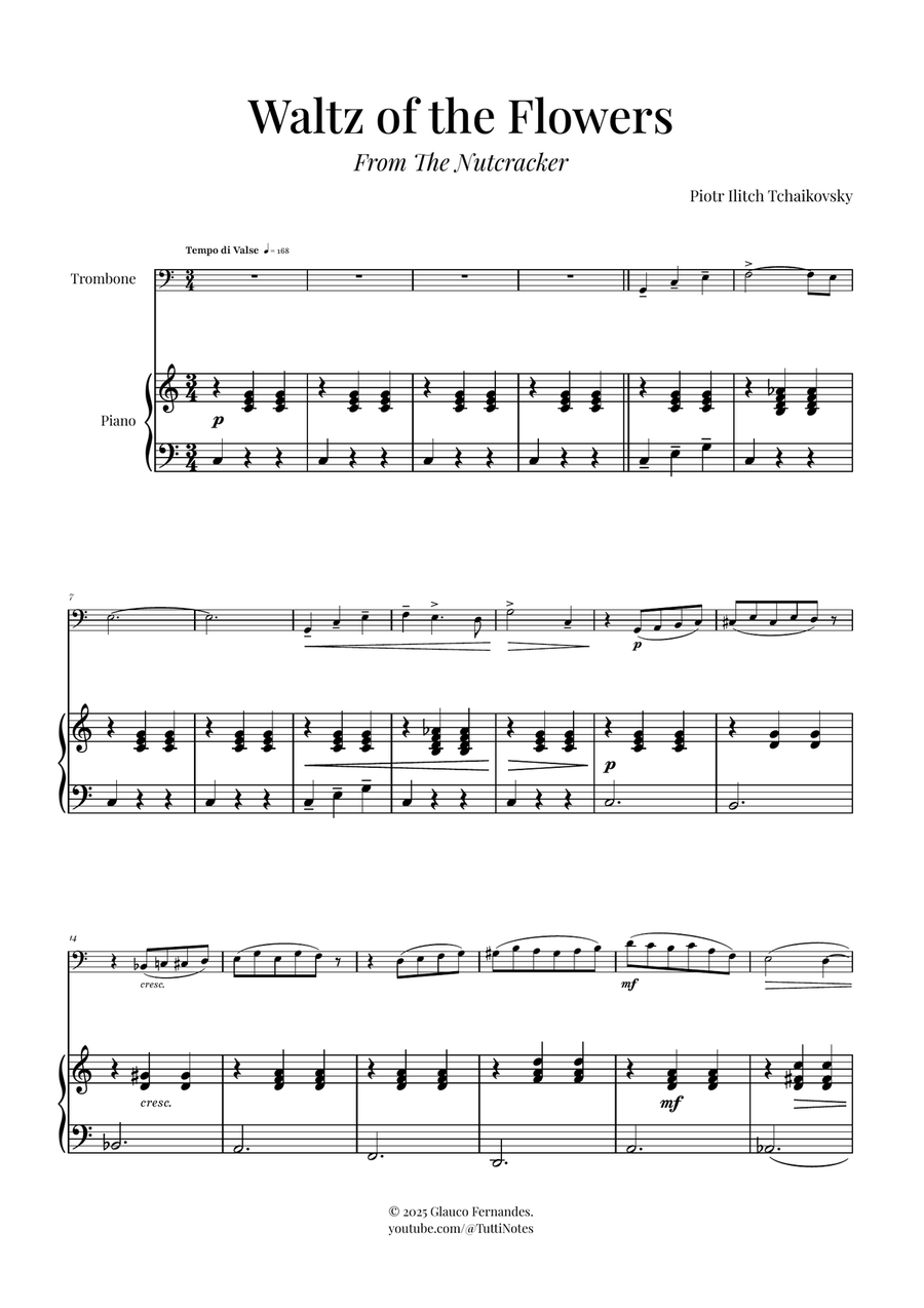 Waltz of the Flowers (Tchaikovsky) | Exquisite Sheet Music Piano scores gallery preview page 1
