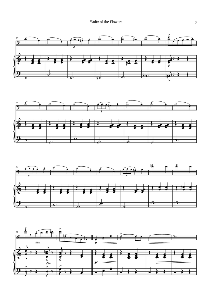Waltz of the Flowers (Tchaikovsky) | Exquisite Sheet Music Piano scores gallery preview page 3