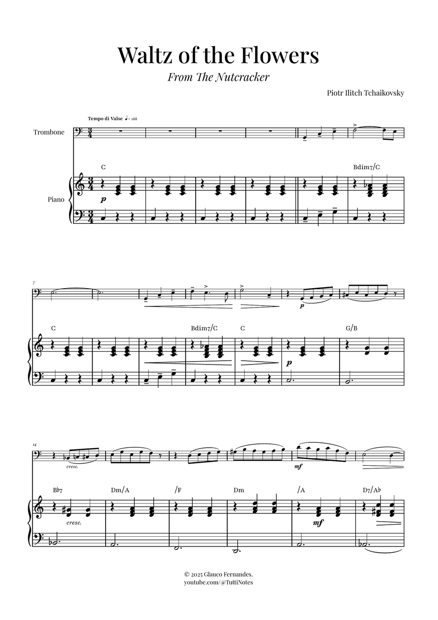 Waltz of the Flowers (Tchaikovsky) | Exquisite Sheet Music Piano scores gallery preview page 1