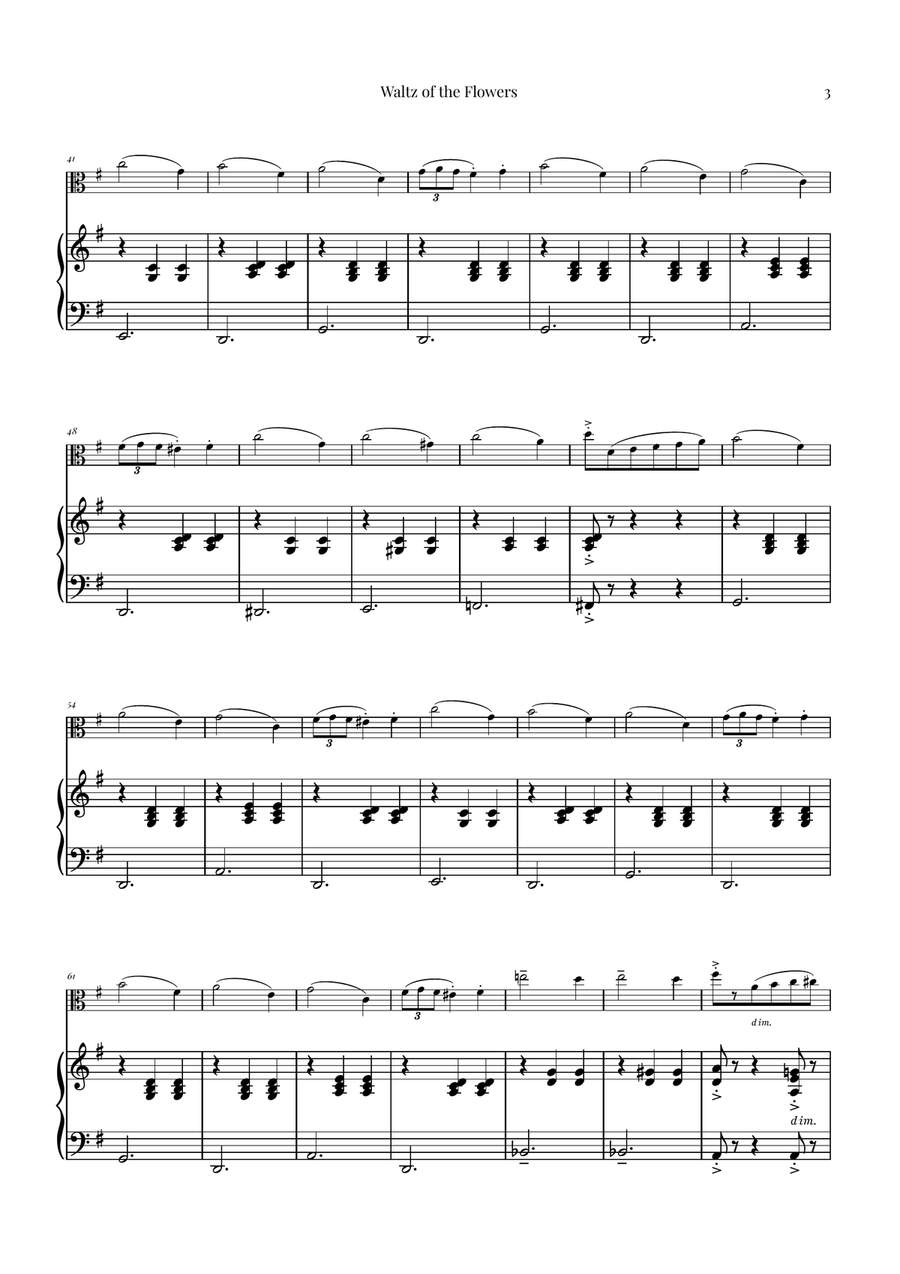 Waltz of the Flowers (Tchaikovsky) | Exquisite Sheet Music Viola scores gallery preview page 3