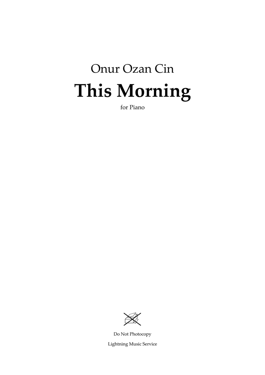 This Morning This Morning Piano Solo scores gallery preview page 1