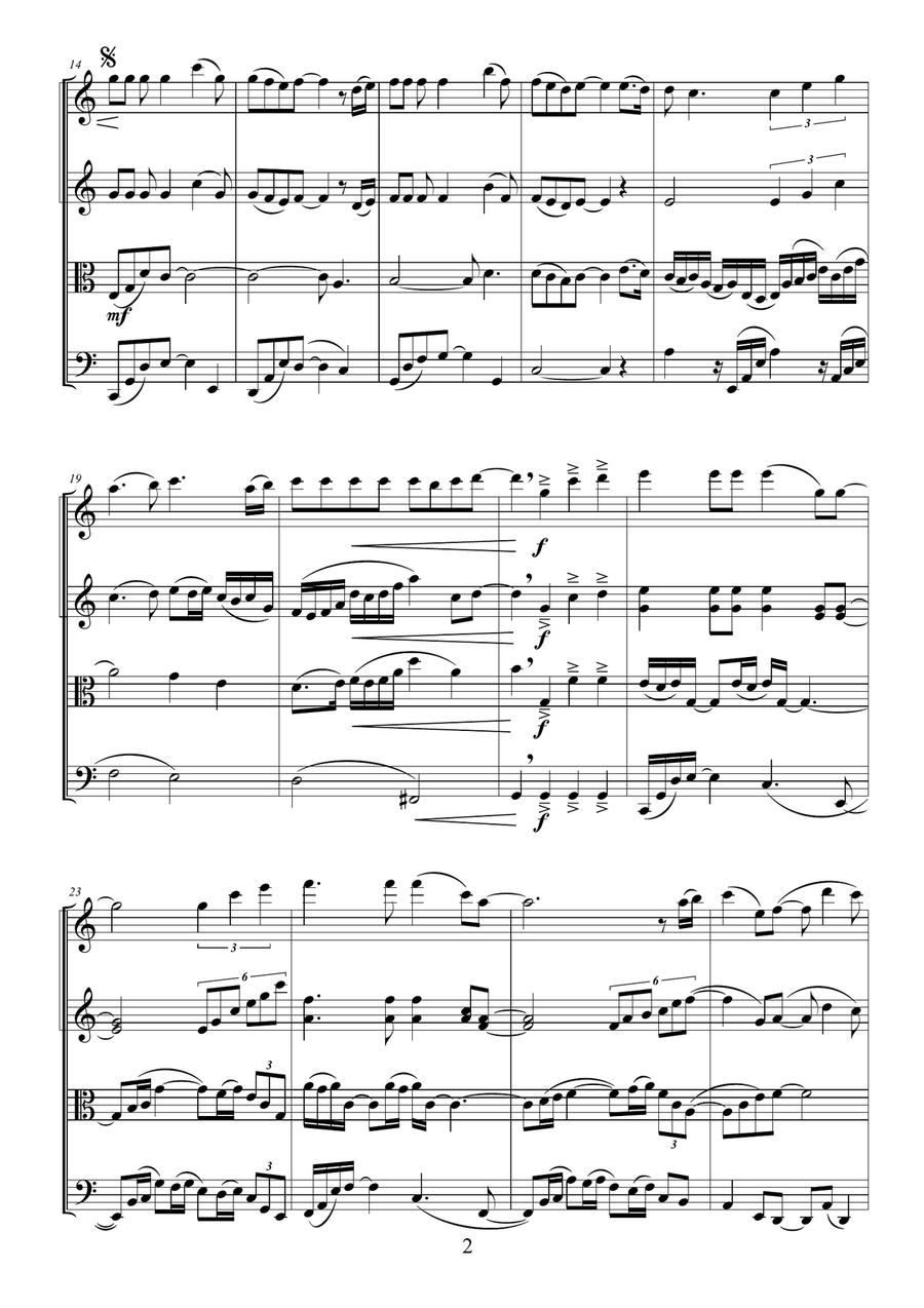DOA SEORANG ANAK Indonesian song String Quartet scores gallery preview page 2