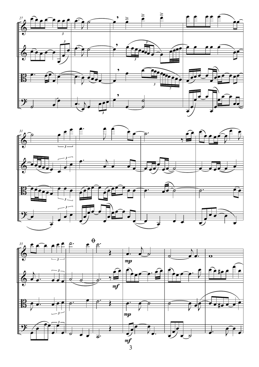 DOA SEORANG ANAK Indonesian song String Quartet scores gallery preview page 3